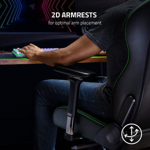 Razer - Enki X Essential Gaming Chair for All-Day Comfort - Black/Green