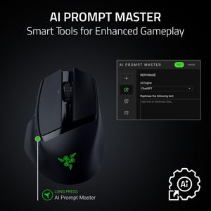 Razer - Basilisk Mobile Portable Ergonomic Wireless Gaming Mouse - Black