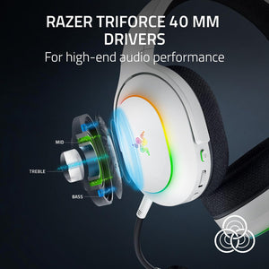 Razer - Barracuda X Chroma Wireless Multi-Platform Gaming Headset with 6 Zone Earcup Lighting - White