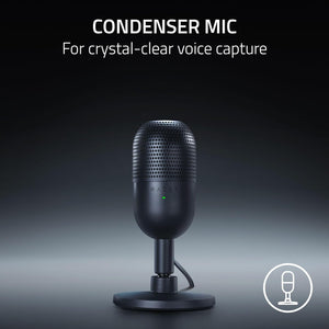 Razer - Seiren V3 Mini Wired Ultra-compact Condenser USB Microphone - Black