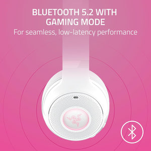 Razer - Kraken Kitty V2 Wireless Gaming Headset for PC, Mac, Mobile, and Tablet - White