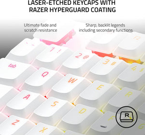 Razer - DeathStalker V2 Pro Wireless Clicky Purple Optical Switch RGB Gaming Keyboard - White