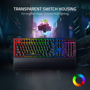 Razer - Blackwidow V3 Full Size Wired Mechanical Green Clicky Tactile Switch Gaming Keyboard with Chroma RGB Backlighting - Black