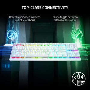 Razer - DeathStalker V2 Pro Wireless TKL Linear Red Optical Switch RGB Keyboard - White