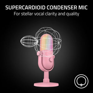 Razer - Seiren V3 Chroma Condenser USB Microphone - Quartz