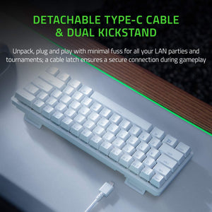Razer - Huntsman Mini 60% Wired Linear Optical Switch Gaming Keyboard - Mercury Edition