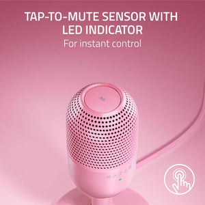 Razer - Seiren V3 Mini Wired Ultra-compact Condenser USB Microphone - Quartz Pink