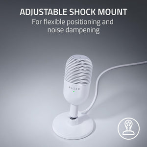 Razer - Seiren V3 Mini Wired Ultra-compact Condenser USB Microphone - White