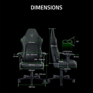 Razer - Iskur V2 Gaming Chair with Adaptive Lumbar Support - Black/Green