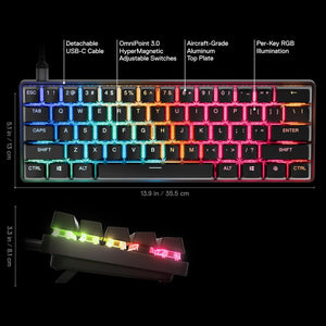 SteelSeries - Apex Pro Mini Gen 3 60% Wired OmniPoint Adjustable Gaming Keyboard with Rapid Tap - Black