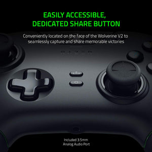 Razer - Wolverine V2 Wired Gaming Controller for Xbox Series X|S, Xbox One, PC with Remappable Front-Facing Buttons - Black