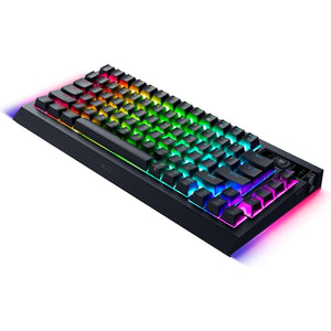 Razer - BlackWidow V4 Pro 75% Wireless Orange Switch Gaming Keyboard with Hot-Swappable Design - Black