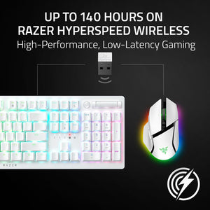 Razer - Basilisk V3 Pro 35K Wireless Ergonomic Gaming Mouse with HyperScroll Tilt Wheel and Chroma RGB Lighting - White