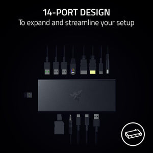 Razer - 14-Port USB 4 Dock for Dual Displays - Black