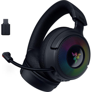 Razer - Kraken V4 Wireless Gaming Headset with 9 Zone Chroma RGB – For PC, Mac, PS5, Switch, Steam Deck, Smartphone - Black