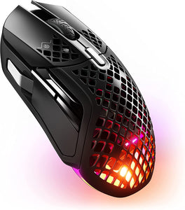 SteelSeries - Aerox 5 Ultra Lightweight Honeycomb Water Resistant Wireless RGB Optical Gaming Mouse With 9 Programmable Buttons - Black