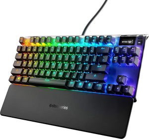 SteelSeries Apex 7 TKL Mechanical Red Switch Gaming Keyboard with OLED Smart Display - Black