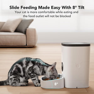 PetLibro - Stainless Steel 4L Automatic Dog and Cat Feeder with Voice Recorder - White