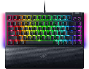 Razer - BlackWidow V4 75% Wired Orange Switch Gaming Keyboard with Hot-Swappable Design - Black