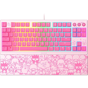 Razer - Ornata V3 TKL Wired Mecha-Membrane Gaming Keyboard with Chroma RGB Backlighting - Pink Hello Kitty Edition