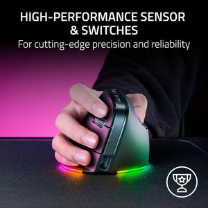 Razer - Pro Click V2 Optical Wireless Gaming Mouse with Vertical 6-Button Ergonomic Design - Black