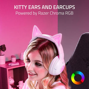 Razer - Kraken Kitty V2 Wireless Gaming Headset for PC, Mac, Mobile, and Tablet - White
