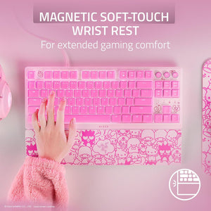 Razer - Ornata V3 TKL Wired Mecha-Membrane Gaming Keyboard with Chroma RGB Backlighting - Pink Hello Kitty Edition