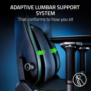 Razer - Iskur V2 Gaming Chair with Adaptive Lumbar Support - Black/Green