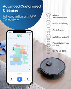 ECOVACS Robotics - DEEBOT T8 AIVI Vacuum & Mop Robot with Advanced Laser Mapping and AI Object Recognition & Avoidance - Black