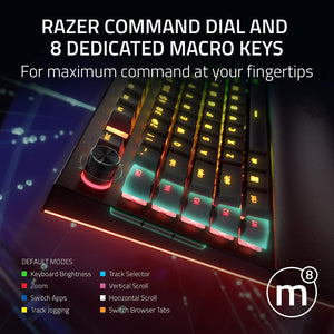 Razer - BlackWidow V4 Pro Full Size Wired Mechanical Linear Switch Gaming Keyboard with Chroma RGB Backlighting - Black