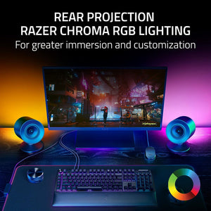 Razer Nommo V2 Pro Full-Range 2.1 PC Gaming Speakers with Wireless Subwoofer