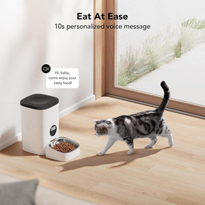 PetLibro - Stainless Steel 4L Automatic Dog and Cat Feeder with Voice Recorder - White