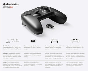 SteelSeries - Stratus Duo Wireless Gaming Controller for Windows, Chromebooks, Android, and Select VR Headsets - Black