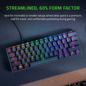 Razer - Huntsman Mini 60% Wired Optical Clicky Switch Gaming Keyboard with Chroma RGB Backlighting - Black