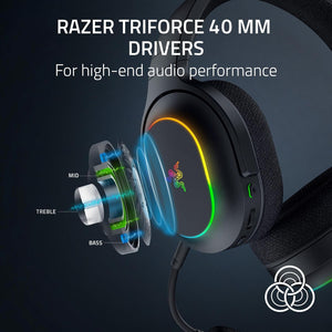 Razer - Barracuda X Chroma Wireless Multi-Platform Gaming Headset with 6 Zone Earcup Lighting - Black