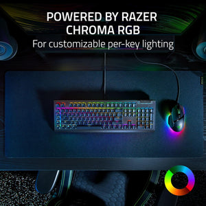 Razer - BlackWidow V4 X Yellow Switch Mechanical Gaming Keyboard with Chroma RGB - Black