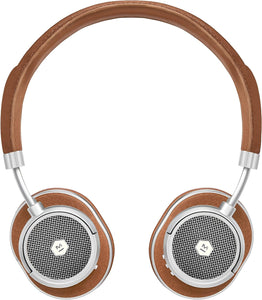 Master & Dynamic - MW50 Wireless On-Ear Headphones - Silver Metal/Brown Leather