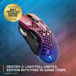 SteelSeries - Aerox 5 Wireless Destiny 2: Lightfall Edition Honeycomb RGB Gaming Mouse - Cosmic Purple