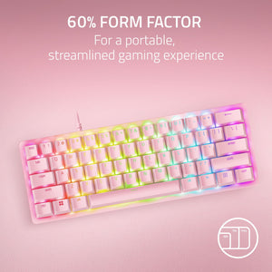 Razer - Huntsman Mini 60% Wired Clicky Optical Switch Gaming Keyboard - Quartz Edition