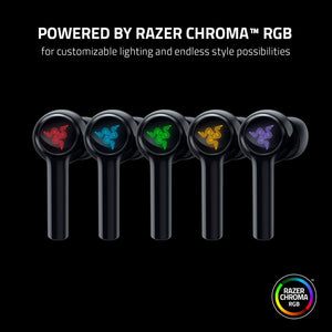 Razer - Hammerhead True Wireless Low Latency Earbuds with Chroma RGB - Black