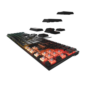 Cherry Mechanical MX Low Profile Keyboard with RGB lighting and Metal Housing, Black